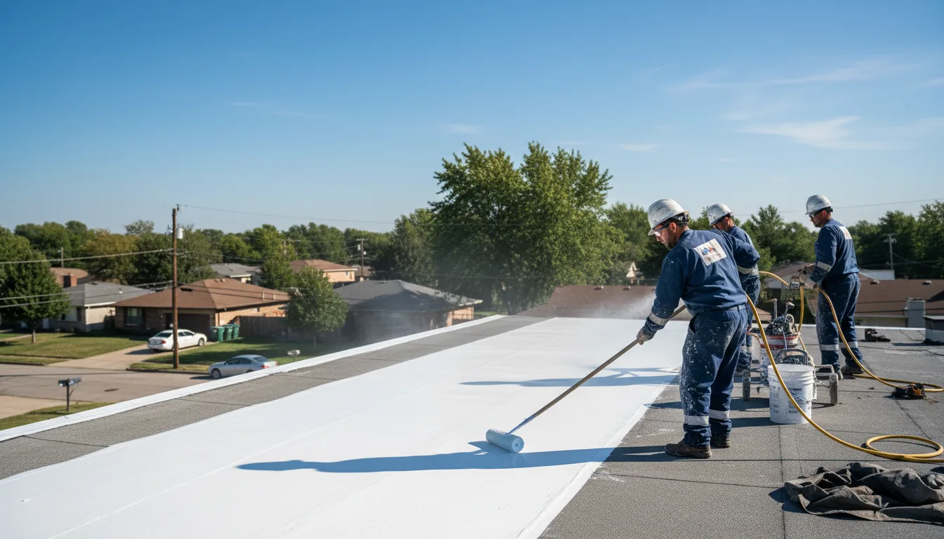 Commercial roof coating in Roseville, IL near me